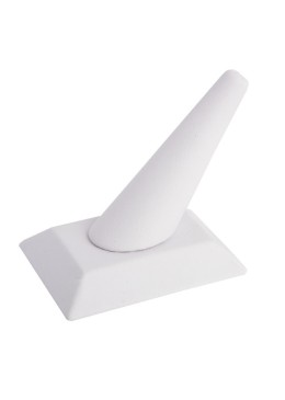 Expositor blanco de polipiel para anillo de joyería, bisutería y joyas DP-5-B