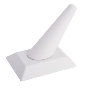Leatherette ring display, white DP-5-B