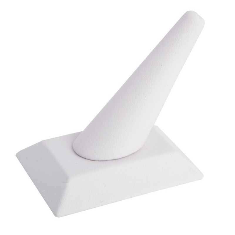 Expositor blanco de polipiel para anillo de joyería, bisutería y joyas DP-5-B