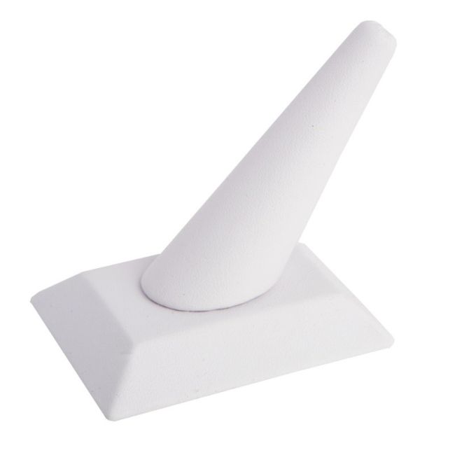 Présentoir à bagues en simili-cuir blanc DP-5-B