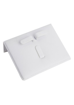 Expositor blanco de polipiel para conjunto de joyería, bisutería y joyas DP-7-B