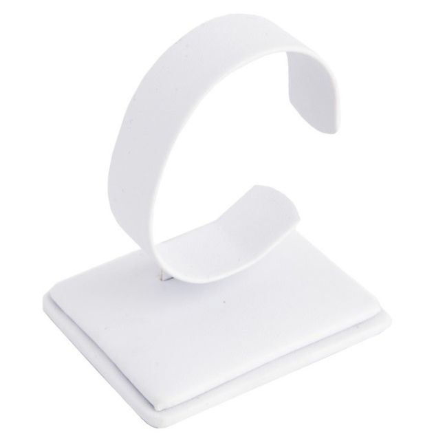Leatherette watch display, white DP-10-B