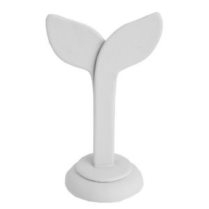 Leatherette earring display, white DP-11-B