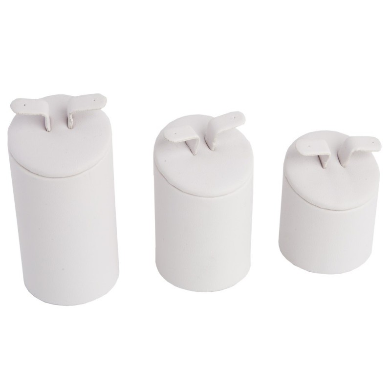 Expositores blanco de polipiel para pendientes de joyería, bisutería y joyas DP-12-B