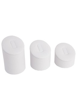Expositores blanco de polipiel para anillos de joyería, bisutería y joyas DP-15-B