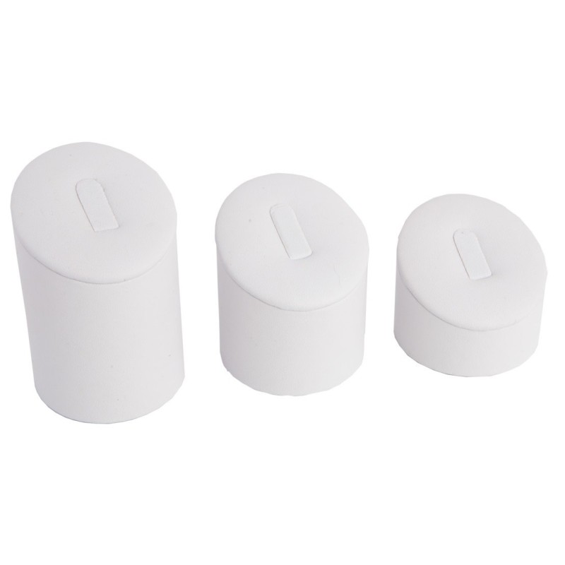 Expositores blanco de polipiel para anillos de joyería, bisutería y joyas DP-15-B