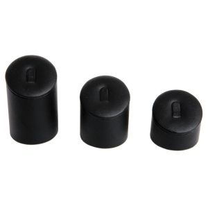 Présentoirs à bagues en simili-cuir noir DP-15-N