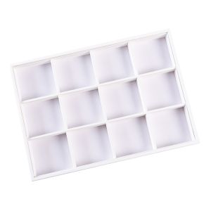 Tabuleiro para joias em pele sintética, branco BJ-12H-B