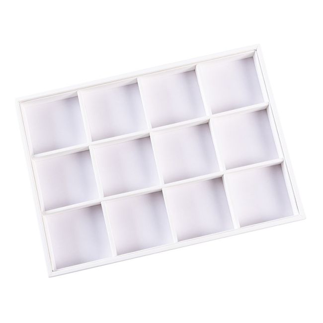 Plateau en simili-cuir blanc pour bijoux BJ-12H-B