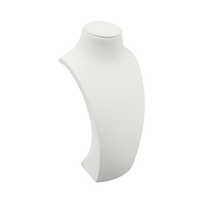 Leatherette necklace display, white DP-M-B