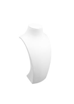 Expositor blanco de polipiel para collar de joyería, bisutería y joyas DP-L-B
