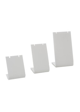 Expositor blanco de plástico para colgantes o pendientes de joyería, bisutería y joyas D-3-B