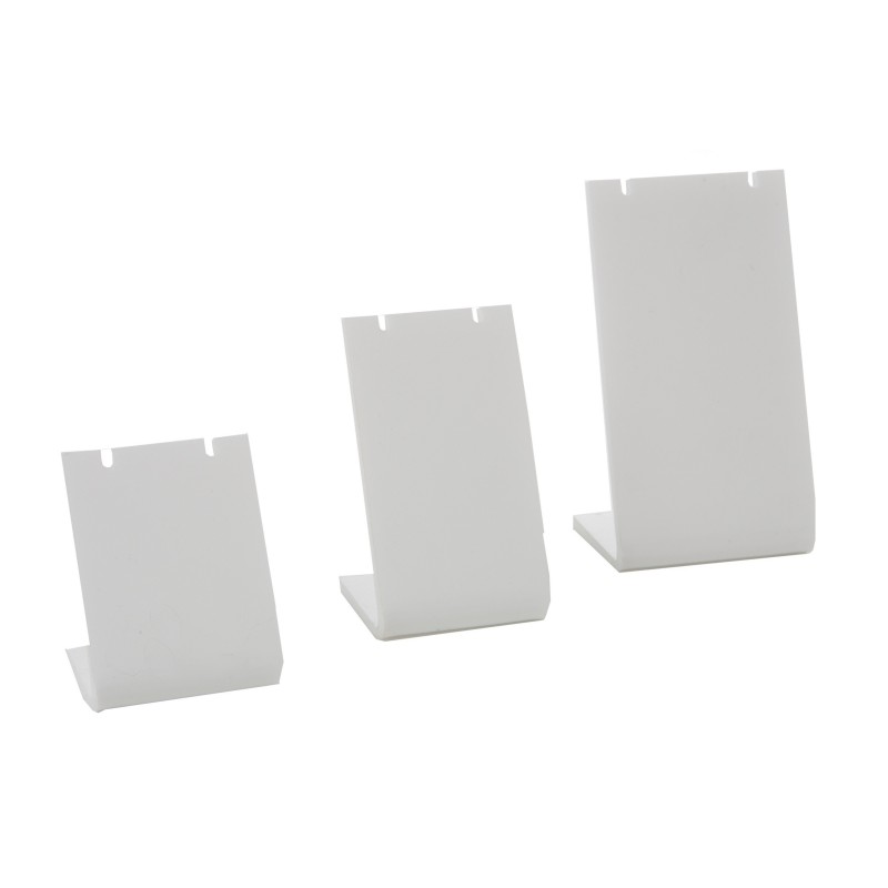 Expositor blanco de plástico para colgantes o pendientes de joyería, bisutería y joyas D-3-B