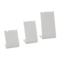 Expositor blanco de plástico para colgantes o pendientes de joyería, bisutería y joyas D-3-B