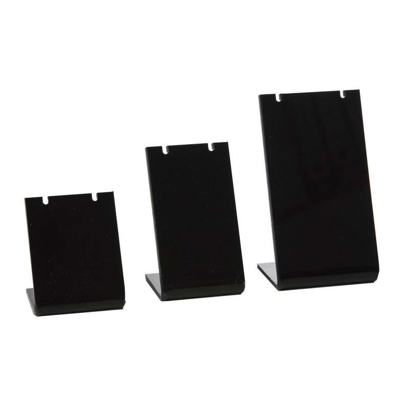 Expositor negro de plástico para colgantes o pendientes de joyería, bisutería y joyas D-3-N