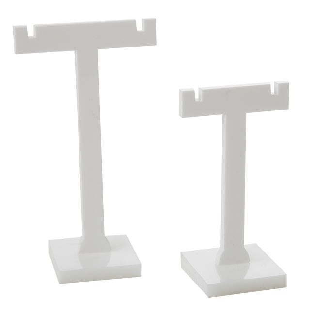 Plastic earring display, white D-6-B
