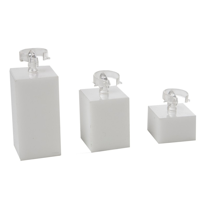 Expositores blancos de plástico para anillos de joyería, bisutería y joyas D-9-B