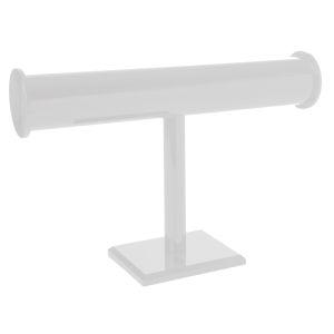 Plastic multi-bracelet display, white D-10-B