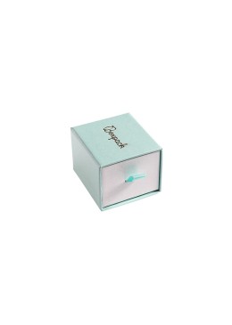 Caja de cartón para anillo o pendientes color aguamarina 55x50x42 mm SG-1-AQ-B