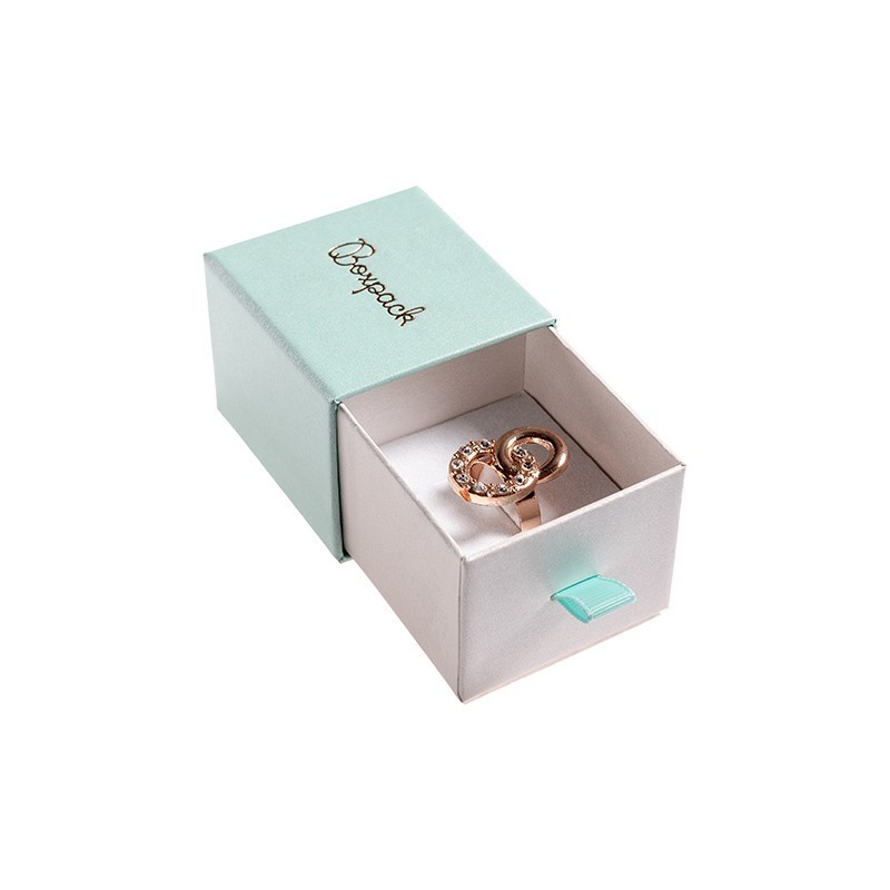Caja de cartón para anillo o pendientes color aguamarina 55x50x42 mm SG-1-AQ-B