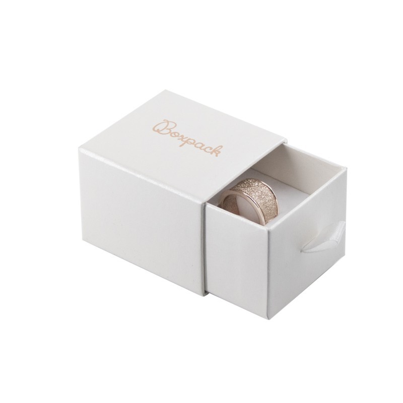 Caja de cartón para anillo o pendientes color blanco 55x50x42 mm SG-1-B-B