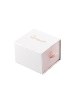 Caja de cartón para anillo o pendientes color blanco 55x50x42 mm SG-1-B-RS