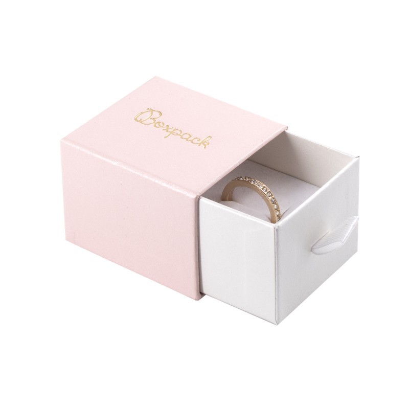 Caja de cartón para anillo o pendientes color rosa 55x50x42 mm SG-1-RS-B