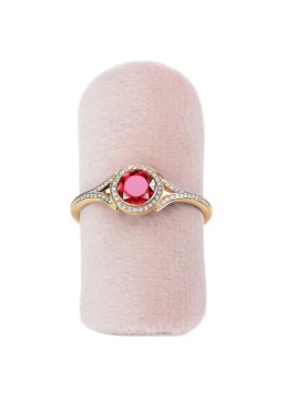 Expositor forrado en velvet rosa para anillo de joyería bisutería y joyas IF-1-RS
