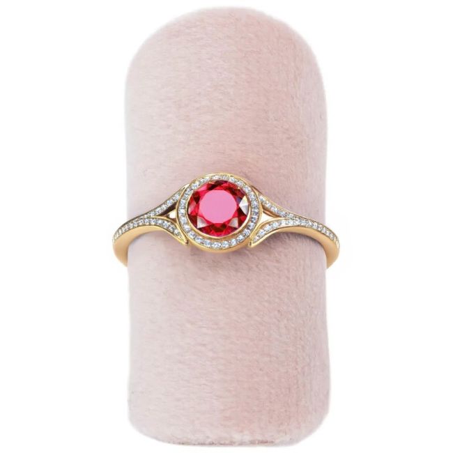 Met fluweel bekleed ringdisplay, roze IF-1-RS
