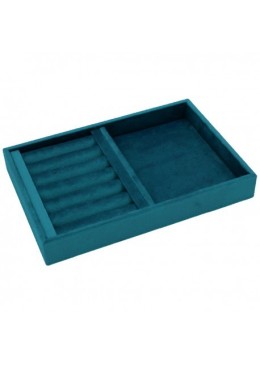 Bandeja forrada en velvet azul para anillo o universal de joyería bisutería y joyas IF-10-A.