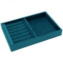 Met fluweel beklede sieradentray voor ringen of universeel gebruik, blauw IF-10-A
