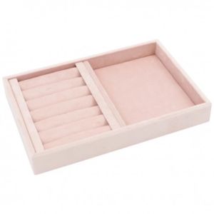 Tabuleiro forrado a veludo para anel ou uso universal, rosa IF-10-RS