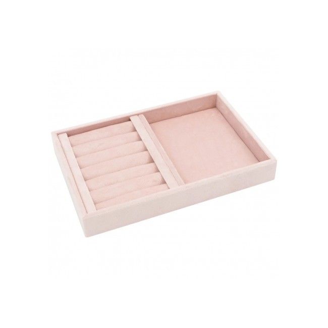 Schmucktablett mit Samtbezug in Rosa für Ringe oder universal einsetzbar IF-10-RS