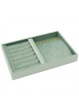 Bandeja forrada en velvet aguamarina para anillo o collar de joyería bisutería y joyas IF-11-AQ.