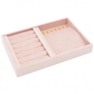 Tabuleiro forrado a veludo para anel ou colar, rosa IF-11-RS