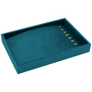 Plateau à bracelets ou colliers gainé de velours bleu IF-12-A