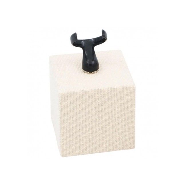 Ring-Display mit Leinenbezug in Beige EL-3-BE
