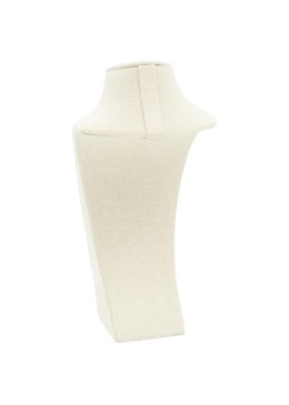 Expositor forrado en lino beige para collar o colgante de joyería, bisutería y joyas EL-9-BE