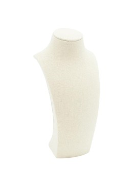 Expositor forrado en lino beige para collar o colgante de joyería, bisutería y joyas EL-9-BE