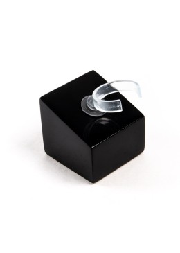 Expositor negro de madera lacada para anillo de joyería bisutería y joyas ML-1-N