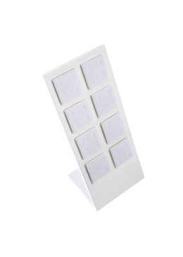 Expositor blanco de madera lacada para alianzas de joyería bisutería y joyas ML-8-B