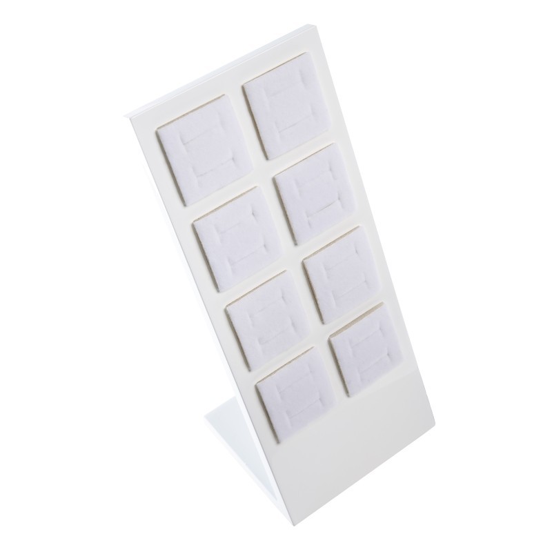 Expositor blanco de madera lacada para alianzas de joyería bisutería y joyas ML-8-B