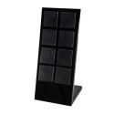 Lacquered wood wedding ring display, black ML-8-N