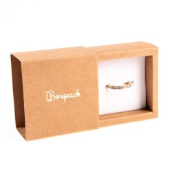Caja de cartón para anillo o pendientes color kraft 65x65x35 mm PF-1-K