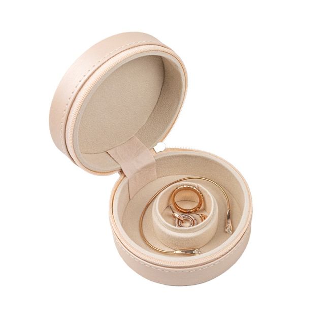 Porta-joias de viagem redondo, rosa 95 x 95 x 45 mm JY-2-RS