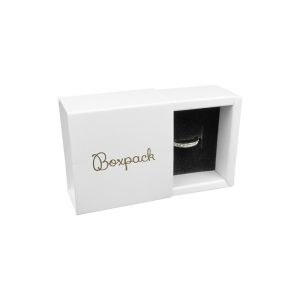 Cardboard ring or earring box, white 65 x 65 x 35 mm PF-1-B