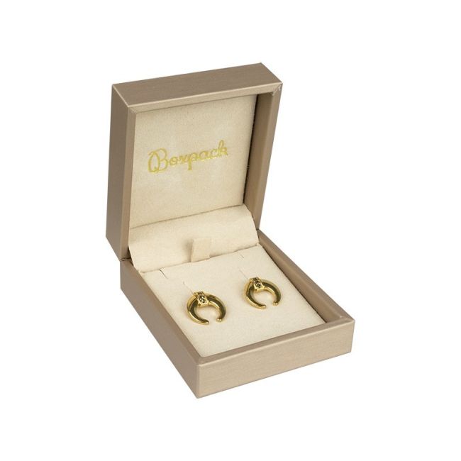 ESTUCHE PARA PENDIENTES COLOR CHAMPAGNE 73x84x38 Mm. MT-3-P