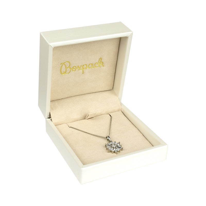 ESTUCHE PARA COLGANTE COLOR BLANCO ROTO 90x90x44 Mm. WD-5-C