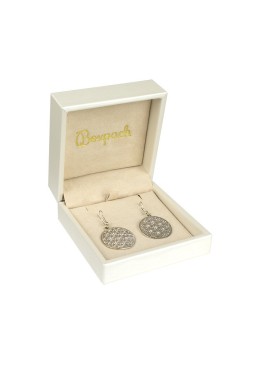 ESTUCHE PARA PENDIENTES COLOR BLANCO ROTO 90x90x44 Mm. WD-5-P