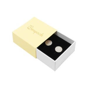 Caja de cartón para pendientes color amarillo 48x48x23 mm SL-40-AM-B